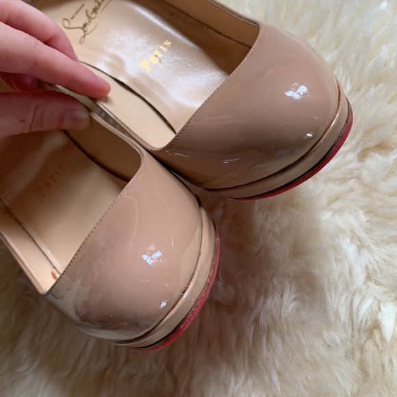 Christian Louboutin Nude Beige New Simple Patent Pumps Heels Shoes 37.5 - Picture 9 of 16